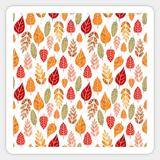Painted Autumn Leaves Pattern Sticker